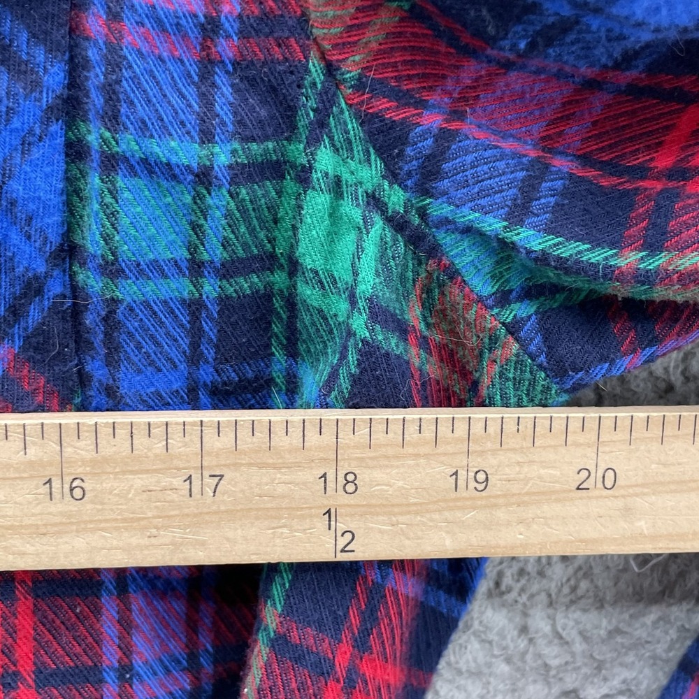 Lands' End Flannel Shirt Dress Women Large Plaid Tunic Western Fall Outdoor Gorp - Picture 4 of 10